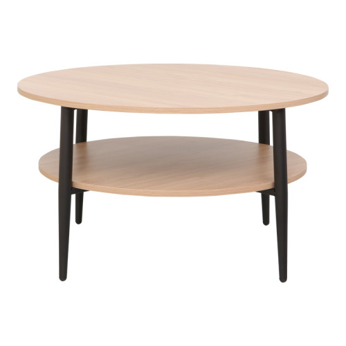 Kody table pakoworld metal black in natural shade Φ80x45cm