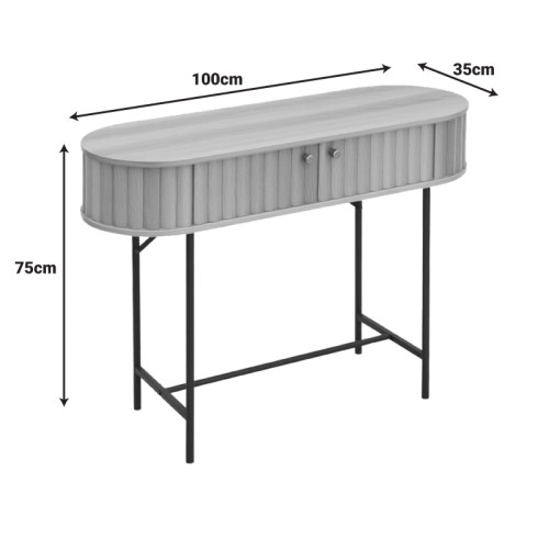 Console Zeplen pakoworld MDF-metal in oak shade 100x35x75cm