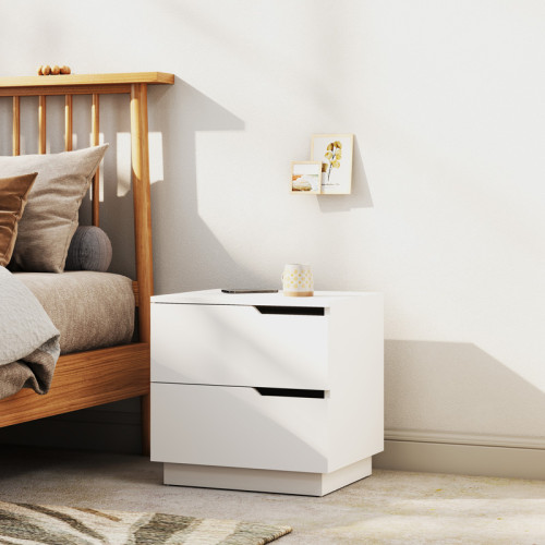 Verena I bedside table pakoworld in white shade 48x40x48cm Verena I bedside table pakoworld in white shade 48x40x48cm