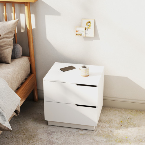Verena I bedside table pakoworld in white shade 48x40x48cm Verena I bedside table pakoworld in white shade 48x40x48cm
