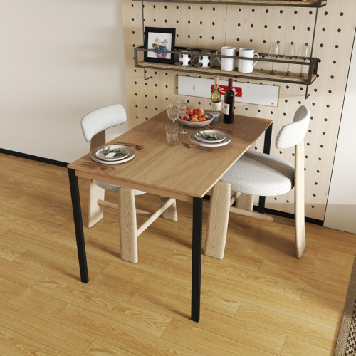 Faragio pakoworld metal table in natural - black shade 120x75x75cm