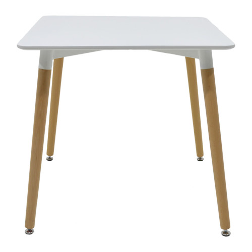 Dining table Natali pakoworld MDF top white-natural color legs 80x80x76cm