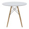 Dining table Julita pakoworld MDF top white-natural color legs D80x73cm