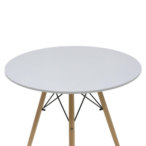 Dining table Julita pakoworld MDF top white-natural color legs D80x73cm