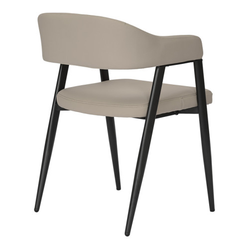 Armchair Sezan pakoworld pu in grey-beige color 56x55x78cm