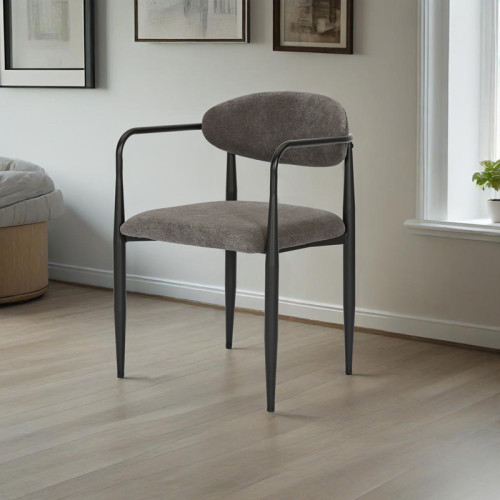 Armchair Kalone pakoworld fabric in antracite color 56x55x78cm