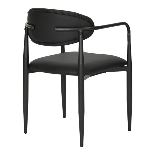 Armchair Kalone pakoworld pu in black color 56x55x78cm