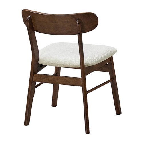 Cairo pakoworld rubberwood chair in walnut-ecru shade 47x47x76cm