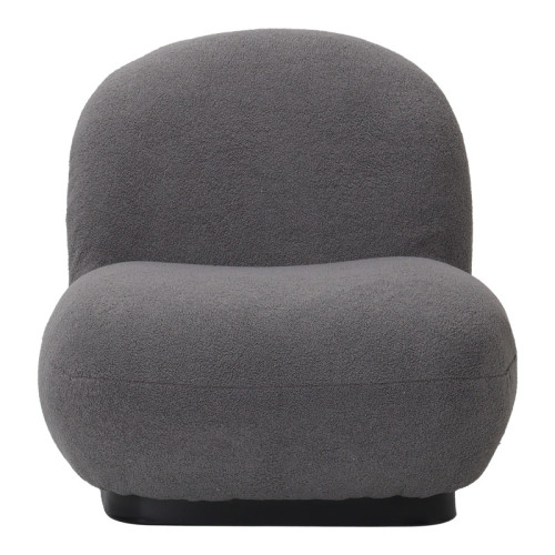 Armchair Rosalie pakoworld dark grey teddy fabric-black base 85x82x77cm