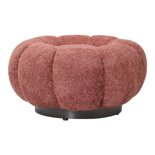 Nester pakoworld stool boucle  fabric in rotten apple color D60x31cm Nester pakoworld stool boucle  fabric in rotten apple color D60x31cm