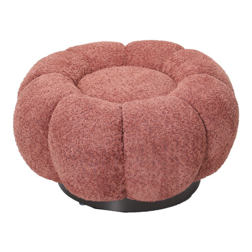 Nester pakoworld stool boucle  fabric in rotten apple color D60x31cm Nester pakoworld stool boucle  fabric in rotten apple color D60x31cm