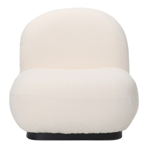 Armchair Rosalie pakoworld cream teddy fabric-black base 85x82x77cm