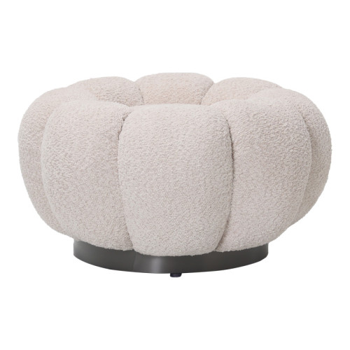 Nester pakoworld stool boucle  fabric in beige color D60x31cm Nester pakoworld stool boucle  fabric in beige color D60x31cm