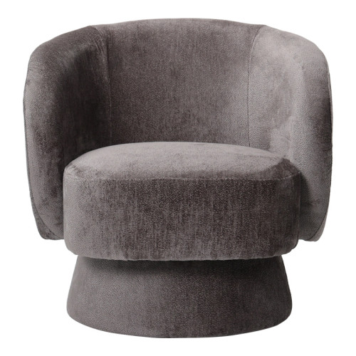 Kreslo pakoworld swivel armchair fabric in dark grey color 78x81x77cm