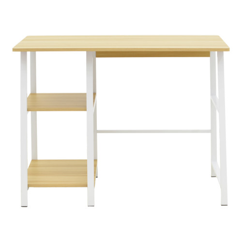 Study desk Ferje pakoworld with shelves mdf in light walnut-white color 100x48x75cm