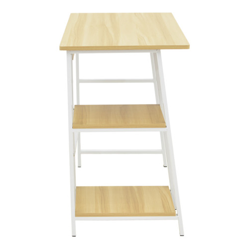 Study desk Ferje pakoworld with shelves mdf in light walnut-white color 100x48x75cm