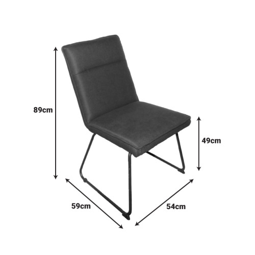 Essential chair pakoworld chaki fabric-black metal leg 54x59x89cm