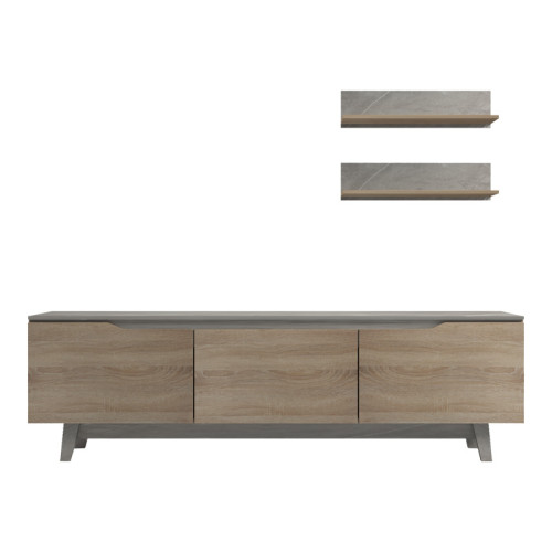 Kasia pakoworld living room set in beige marble-sonoma shade 180x35x48.5cm