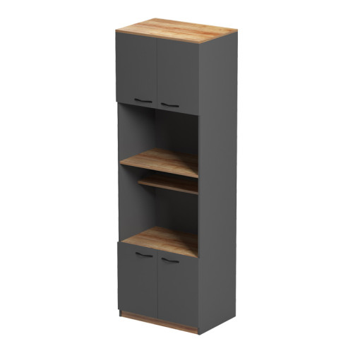 Rowan pakoworld kitchen cabinet in oak-dark grey shade 60x42x182cm