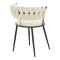Alkia I pakoworld armchair fabric in ecru shade - black metal leg 57x58.5x72cm