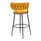 Alkia I pakoworld bar stool fabric in yellow color - black metal leg 50x56x95cm