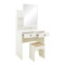 Dressing table Cenzo pakoworld in white and grey-beige color 80x40x155cm