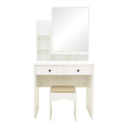 Dressing table Cenzo pakoworld in white and grey-beige color 80x40x155cm