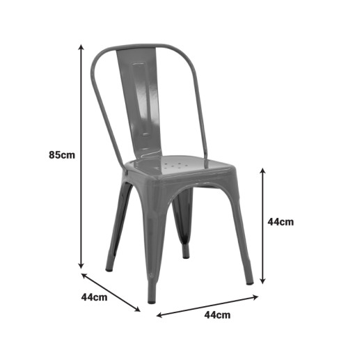 Utopia chair pakoworld metal in anthracite shade 44x44x85cm