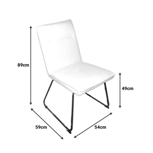 Essential chair pakoworld beige fabric-black metal leg 54x59x89cm