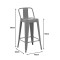 Mid-height Bar stool with backrest Utopia pakoworld metal in green color 42x42x86cm