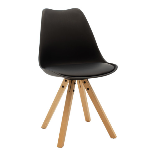 Dining table set of 3 pieces Manka I-Caron pakoworld in sonoma truffle-black color 80x80x77cm