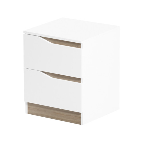 Bedside table Verena II pakoworld in white-sonoma 40x40x50cm
