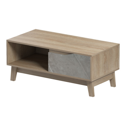 Judas pakoworld coffee table in beige marble-sonoma shade 90x45x38.5cm