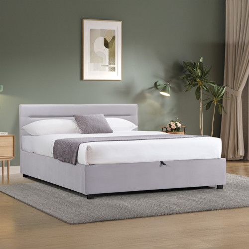 Molito pakoworld velvet bed in gray shade with storage space 150x200cm Molito pakoworld velvet bed in gray shade with storage space 150x200cm