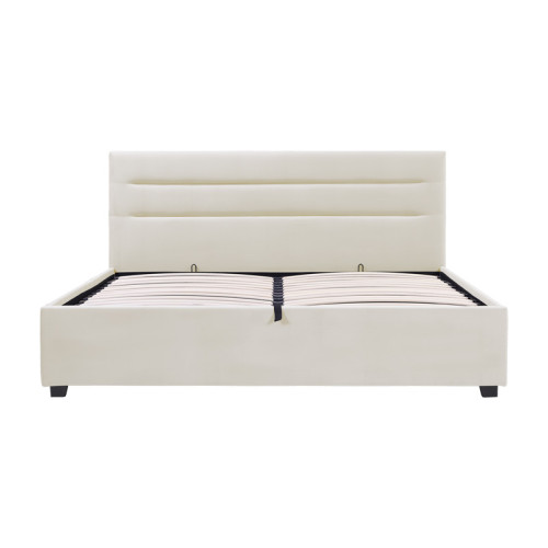 Molito pakoworld velvet bed in ecru shade with storage space 150x200cm Molito pakoworld velvet bed in ecru shade with storage space 150x200cm