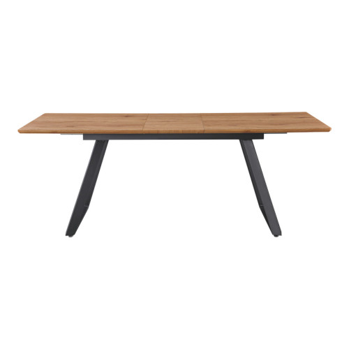 Extendable table Kannu pakoworld in natural shade with black metal legs 160-200x90x75cm
