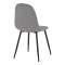 Dining chair Bella pakoworld velvet in grey color and black metal leg 43.5x52x89cm