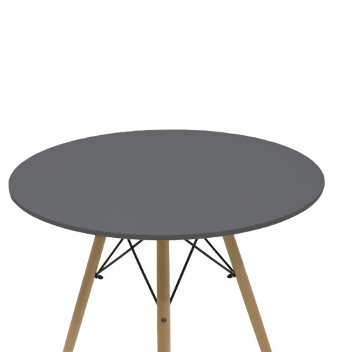 Dining table Julita pakoworld MDF top black-natural color legs D80x73cm