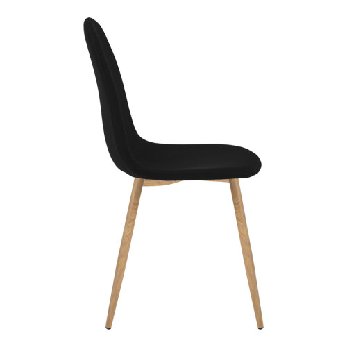 Dining chair Bella pakoworld black fabric and natural metal leg 43.5x52x89cm