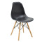 Dining table Manka I-Julita pakoworld set of 3 pieces in sonoma truffle-black shade 80x80x77cm