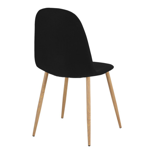 Dining chair Bella pakoworld grey fabric and natural color metal leg 43.5x52x89cm