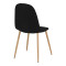 Dining chair Bella pakoworld grey fabric and natural color metal leg 43.5x52x89cm