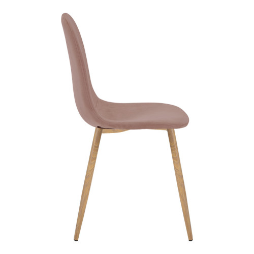Dining chair Bella pakoworld velvet in rotten apple and natural metal leg 43.5x52x89cm