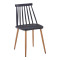 Dining table Manka I-Aurora I pakoworld set of 3 pieces in sonoma truffle-black shade 80x80x77cm