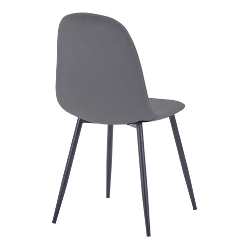 Dining chair Bella pakoworld velvet in dark grey color and black metal leg 43.5x52x89cm