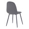 Dining chair Bella pakoworld velvet in dark grey color and black metal leg 43.5x52x89cm