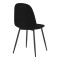 Dining chair Bella pakoworld black fabric and black metal leg 43.5x52x89cm