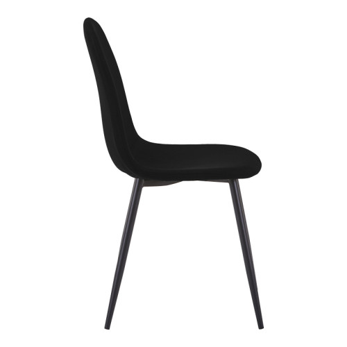Dining chair Bella pakoworld black fabric and black metal leg 43.5x52x89cm