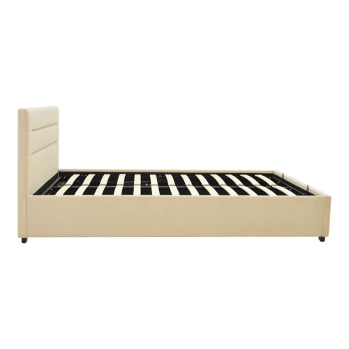 Molito pakoworld velvet bed in ecru shade with storage space 120x200cm Molito pakoworld velvet bed in ecru shade with storage space 120x200cm