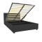Molito pakoworld velvet bed in black shade with storage space 120x200cm